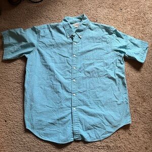 Mens L.L. Bean Blue Short Sleeve XL Reg Button down Shirt